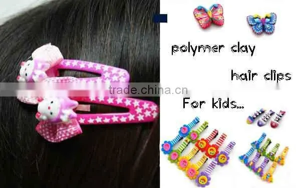 polymer clay Hair Clip and hair accessory for kids/butterfly decoration