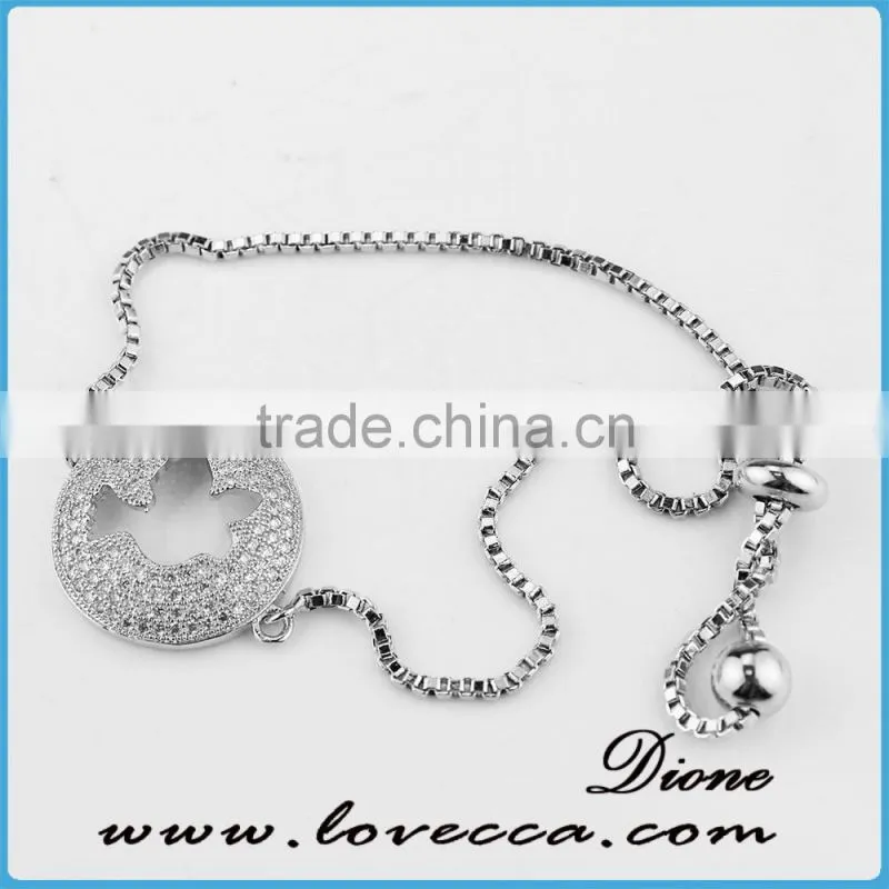 Girls women micro pave jewelry bracelets 24K Gold Platinum bracelet