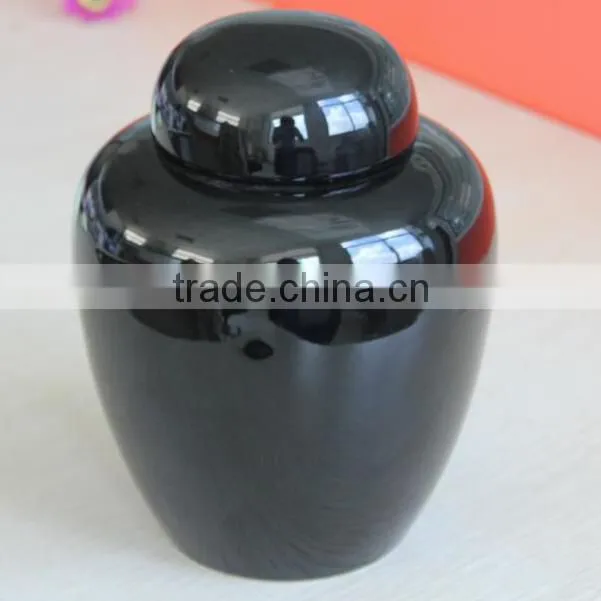 White and black glazing 3 different size pottery cremation pet ashes urns