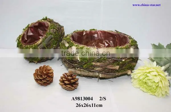 handicraft basket made of wood
