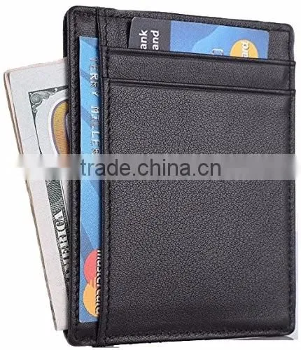 personlized place sim card holder wallet genuine leather credit card holder