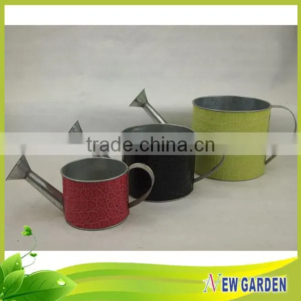 Beatiful leather and metal material cheap plant pots for garden