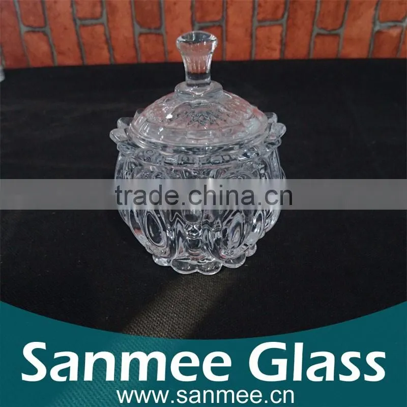Transparent High Level Candy Bowl Glass Sugar Bowl