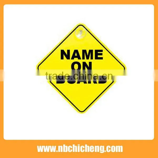 Plastic Safety Warning sign board with Suction Cup