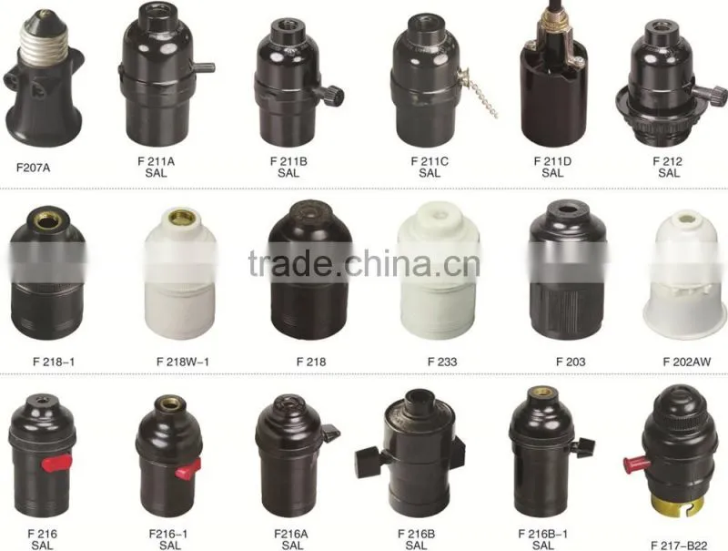 Lighting accessories E27 bakelite screw lamp holder/light lamp socket/bulb holder