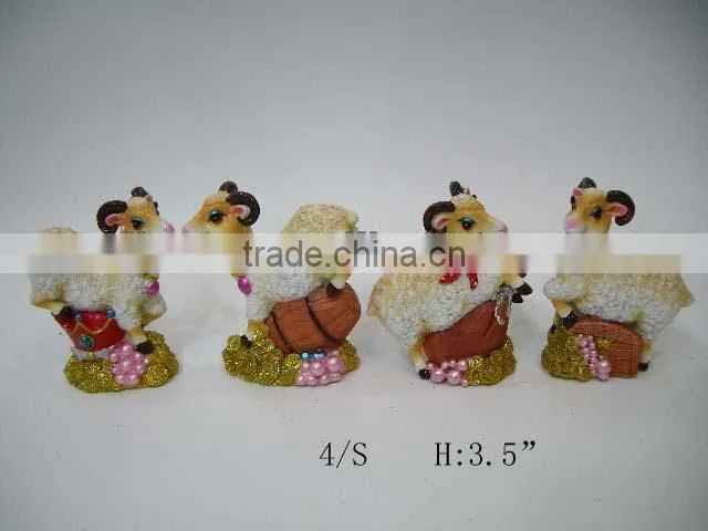 resin sheep for Russia new year ornaments