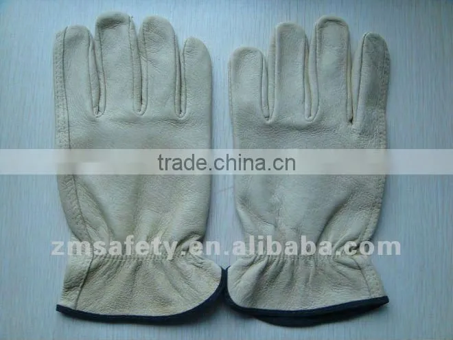 Nature cow grain leather driver gloves with CE certificate