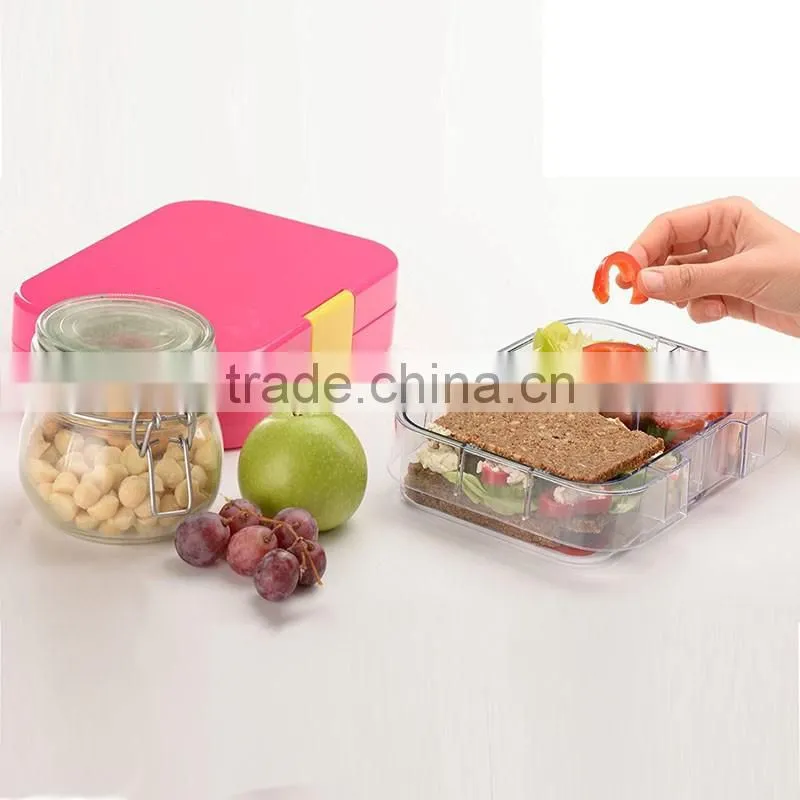 China Cheap Custom Hot Case Plastic Compartment School Lunch Box 2016