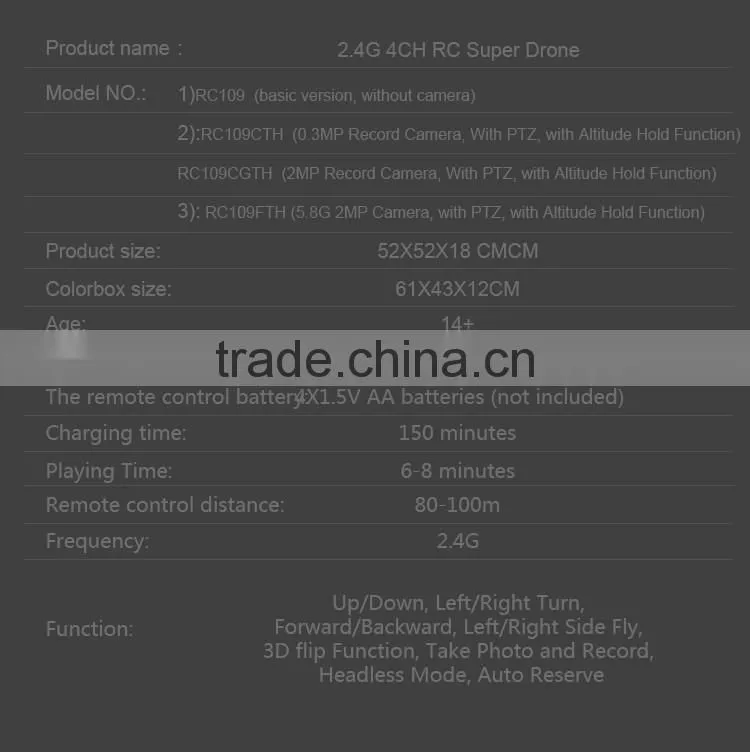 52CM Super Large Drone with Camera with PTZ and Altitude Hold Function