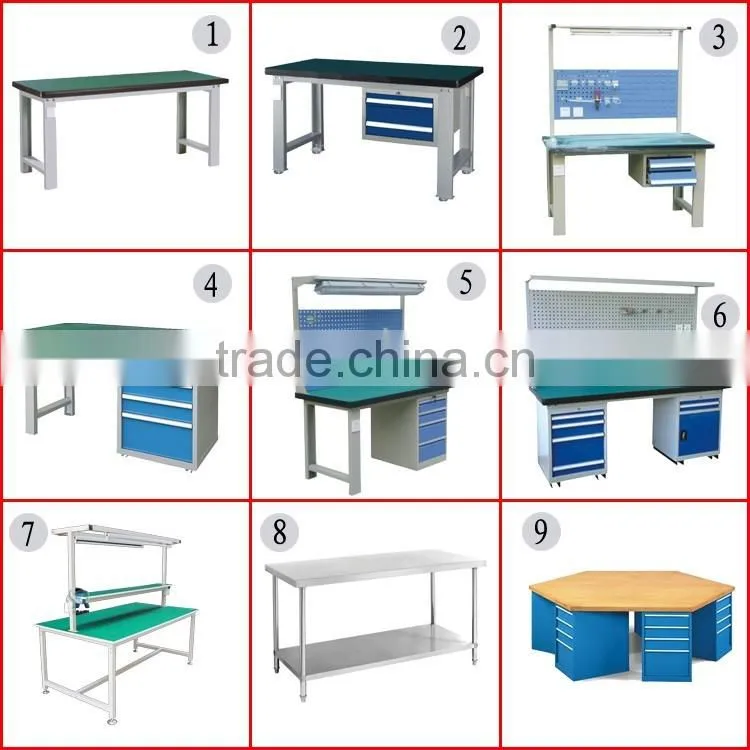Hot Sales Multifunctional Metal Workbench with Staineless Steel Table Top