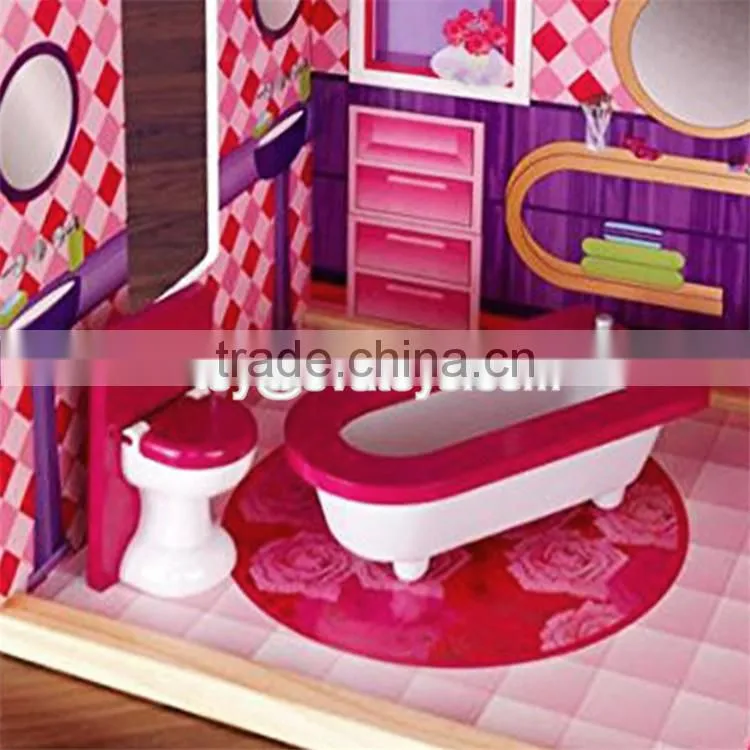 New style 14 furniture pieces children luxury wooden toy dream cottages W06A225