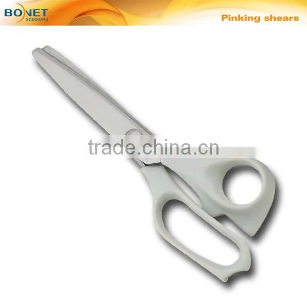 S21022 LFGB certificated 9-1/4" Pinking scissors with Orange handle cloth shears