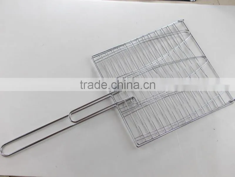 Triple Fish Long Handle Barbecue Grill Basket