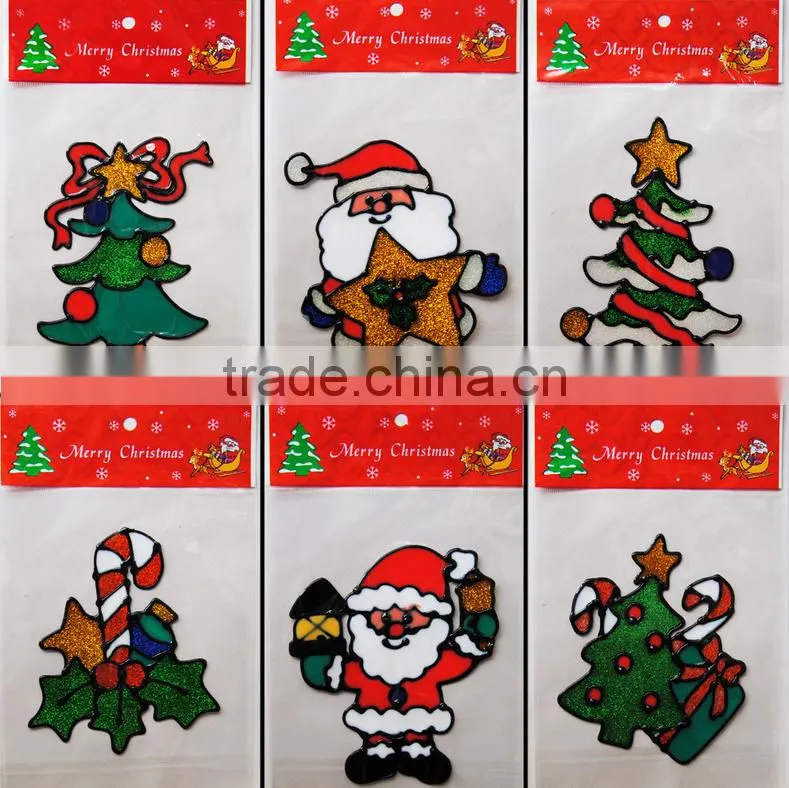 High quality Christmas glass window PVC sticker wall sticker