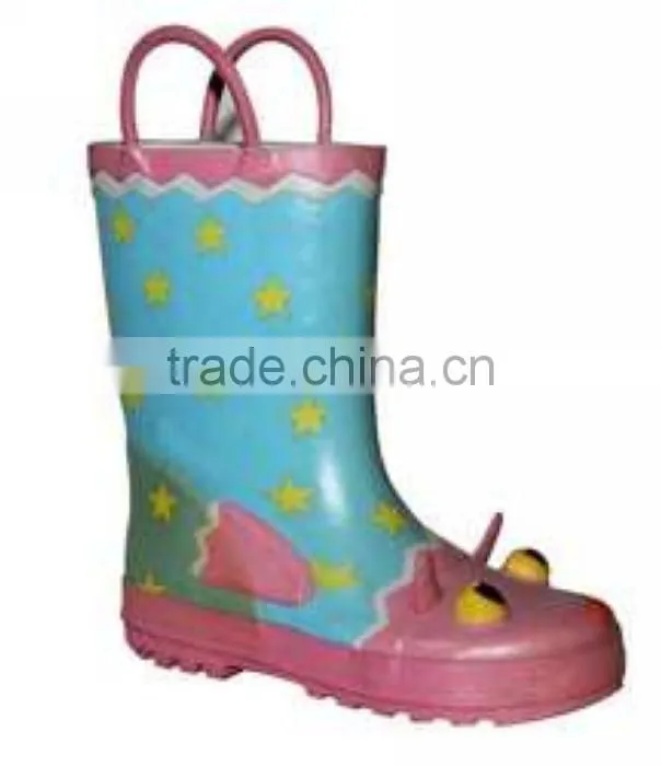cheap cute high top rubber rain boot with handles