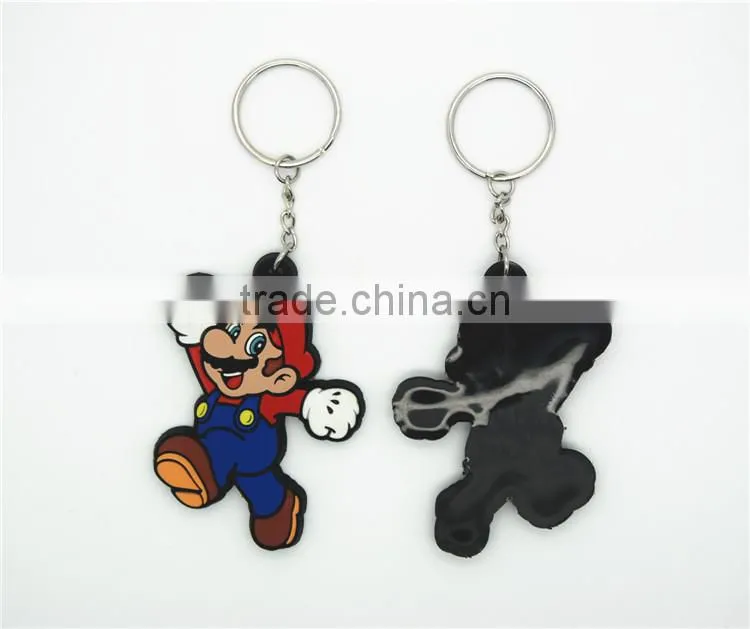 Special personalized 3d design silicone eco-friendly rubber keychain Mario for craft art gifts