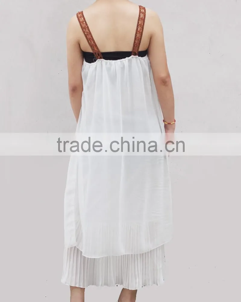 Hot selling fashion summer dresses for women,long maxi chiffon ladies braces dresses