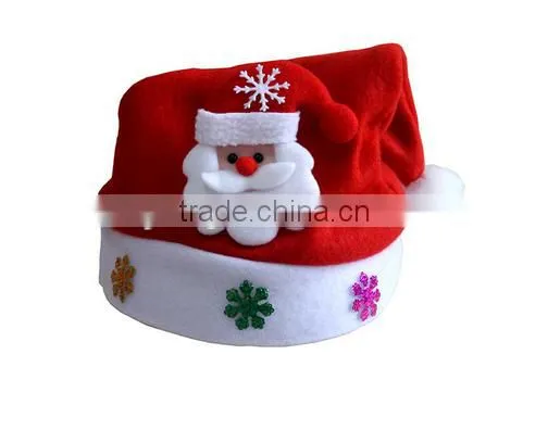 Custom Festival Decoration Silk Printing Christmas Santa Claus Hat For Kids