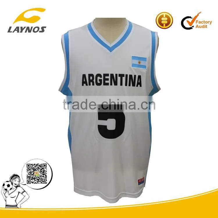 wholesale cheap white argentina basketball jersey