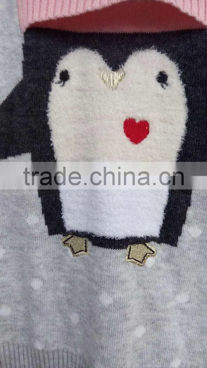 (KD038)hot sale jacquard kids chirstmas sweater