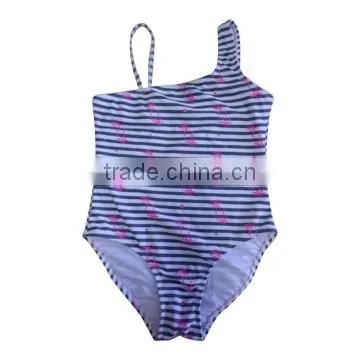 Red baby girl swimwear one piece with hello kitty printing