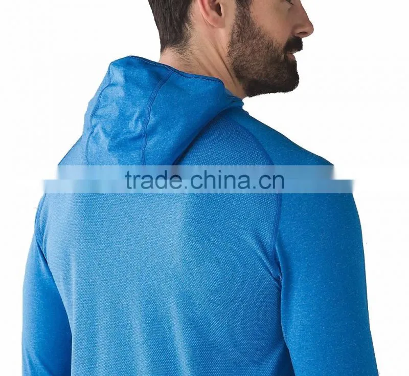 Wholesale quick dry fabric man running half zip pullover hoodie