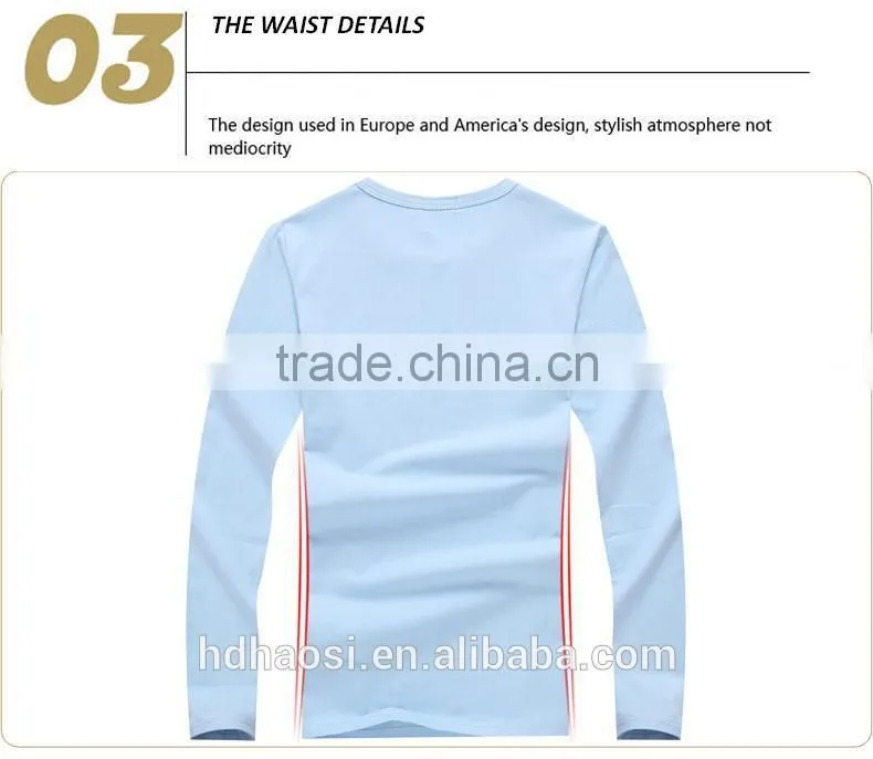 New fashion Slim fit T Shirt for men ,tight V Neck long sleeves shirt manufacturer