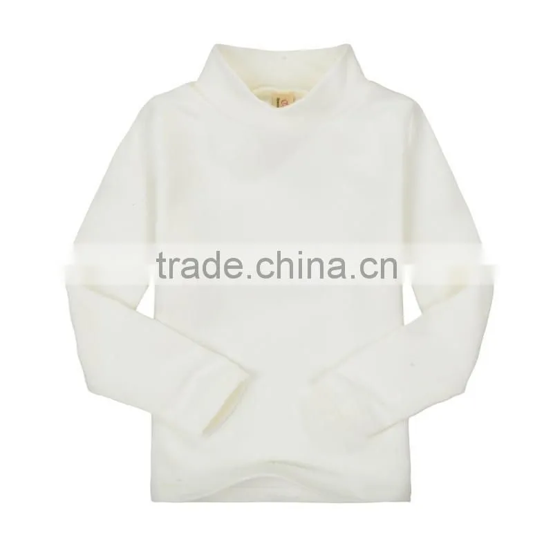 custom spring/autumn/winter fashion baby cotton spandex lycra infant garment long sleeve high collar baby t-shirt