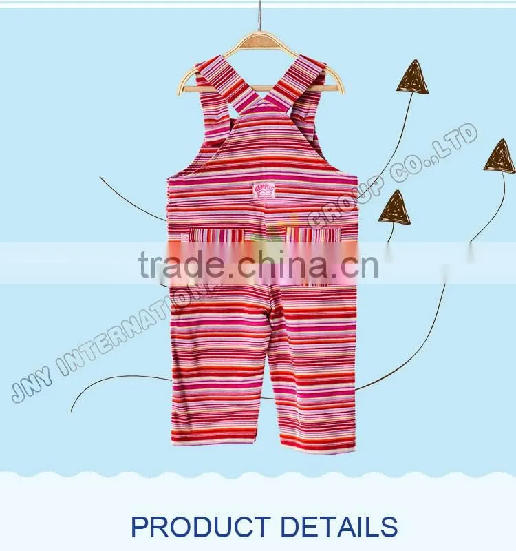 China Wholesalers Customized Red Striped Baby Bib Overalls