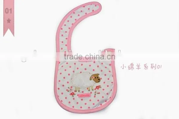 wholesale 2016 embroidery cartoon baby bibs 100% cotton