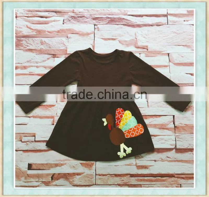 Wholesale 2017 Fall Fashion Dress Clothing Baby Girls Child Turkey Thanksgiving Maxi Dress