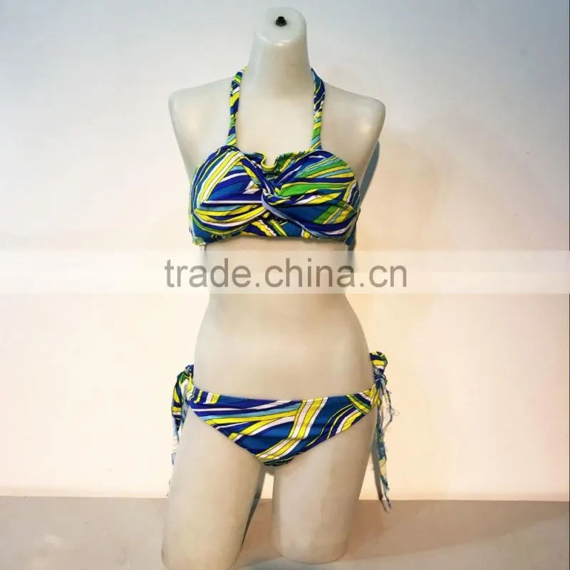 Lace halter swimsuit sexy split swimsuit thong bikini beach