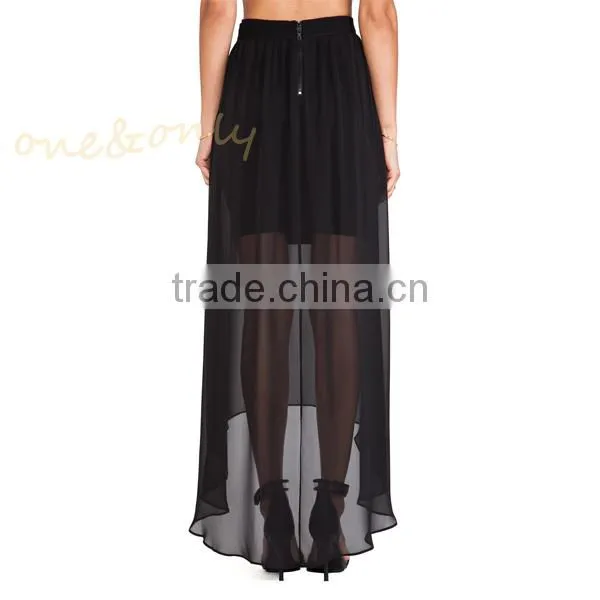 front short and long back skirt