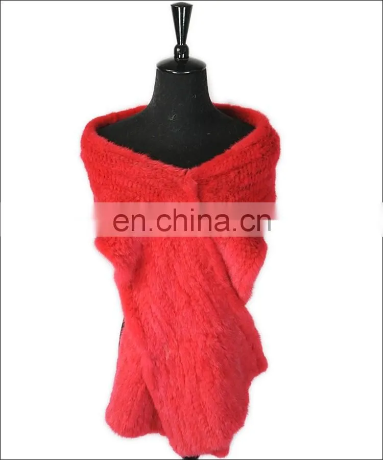 Real mink fur winter scarf made in china / factory popular custom design usa showl