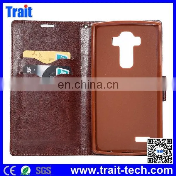 New Arrivals! Jeans Cloth Texture Flip Stand TPU PU Leather Case for LG G4 with Card Slots