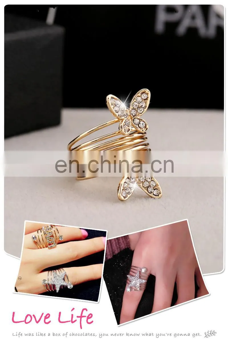 Women Stainless Steel Wholesale american diamond jewellery Gold Filled Rings with Luxury Jewelry