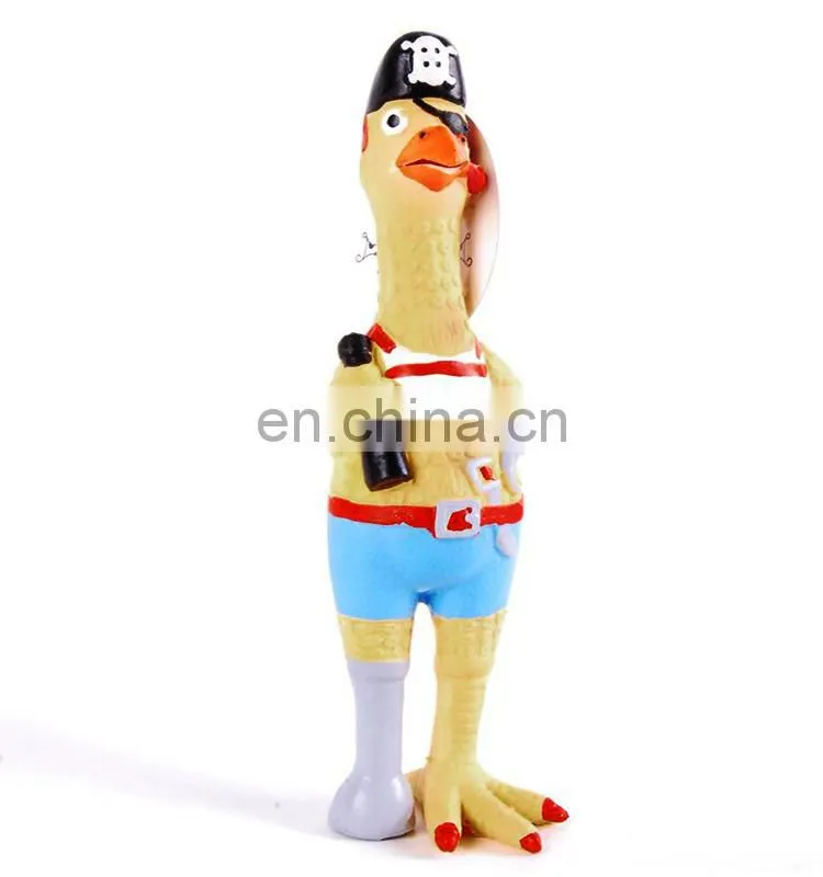 Pirate chicken w/cotton,latex Pet toy/Dog toy