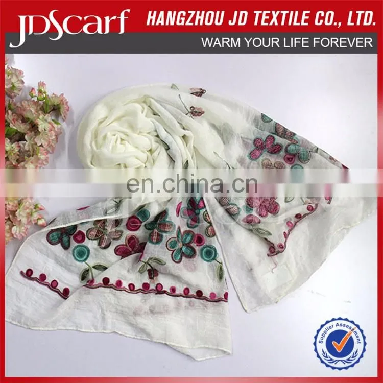 New designs multiple colors pashmina scarf muslim woman with embroidery pattern