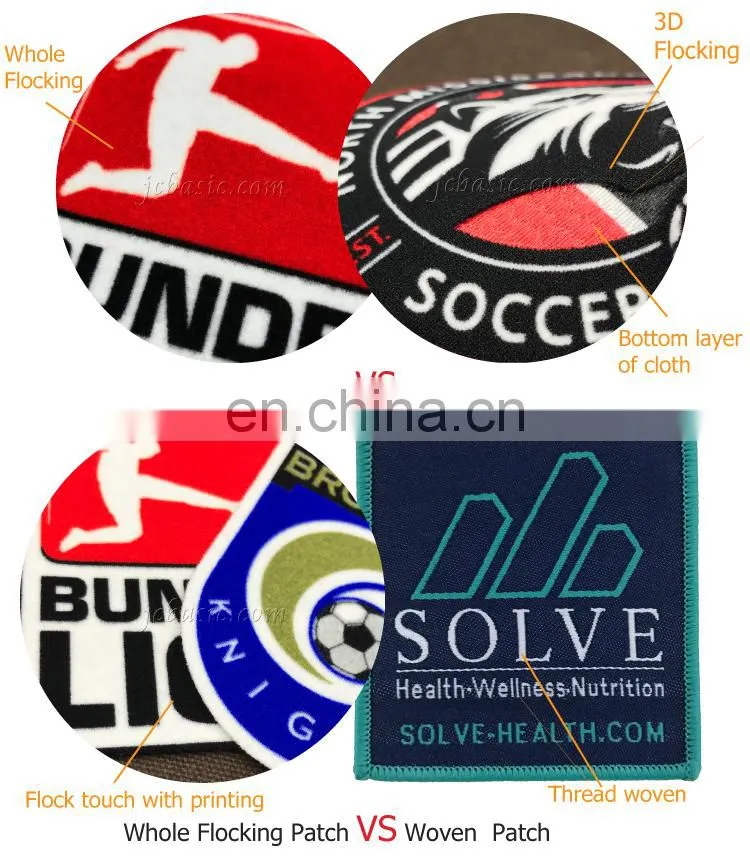 football shirt soccer patches printing sublimation flock patch