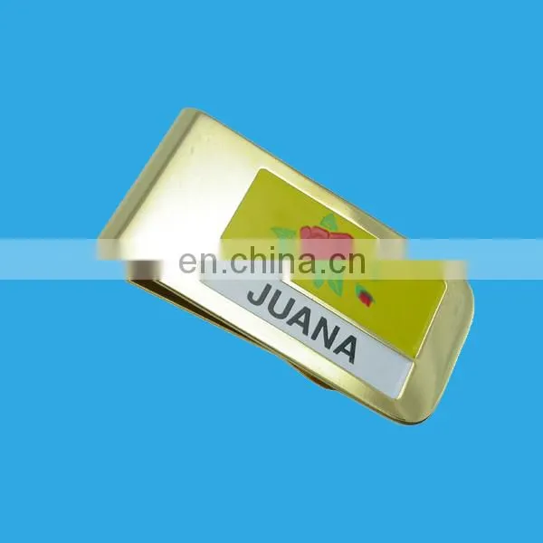 Brass money clip with custom logo
