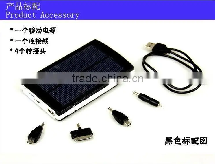2014 good sell high efficiency 10000mah dual usb output solar power bank