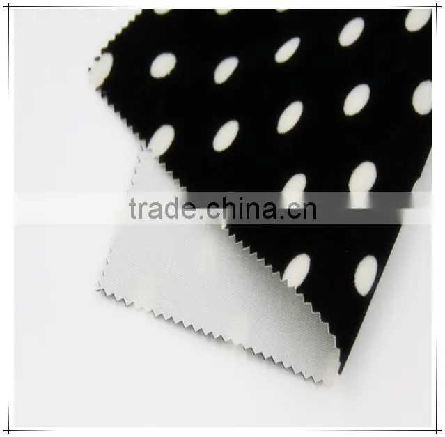 Mesh polka dot White flocking fabric for market in dubai
