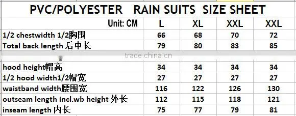 PVC rain suit,PVC raincoat,PVC rainwear RC001 - hot product