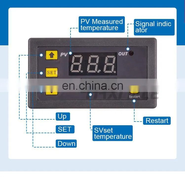 W3230 DC 12V 24V 110V-220V AC Digital Temperature Controller LED Display Thermostat With Heating Cooling Control Instrument