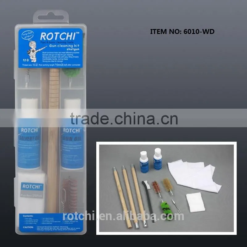 Wooden rods shotgun cleaning kits with solvent and gun oil , hunting gun accessories,firearm maintaince
