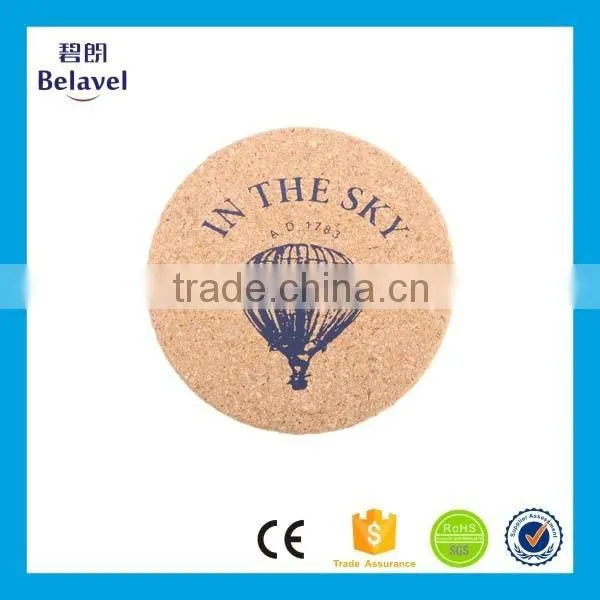 Cheap drinking cork mat logo printing custom cork coaster