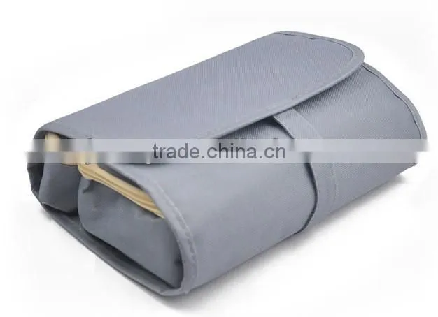 Mini folding multifunctional travel dence polyester Oxford snap cosmetic bag