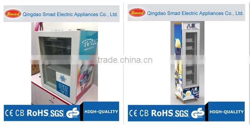 Commercial glass door upright display freezer showcase