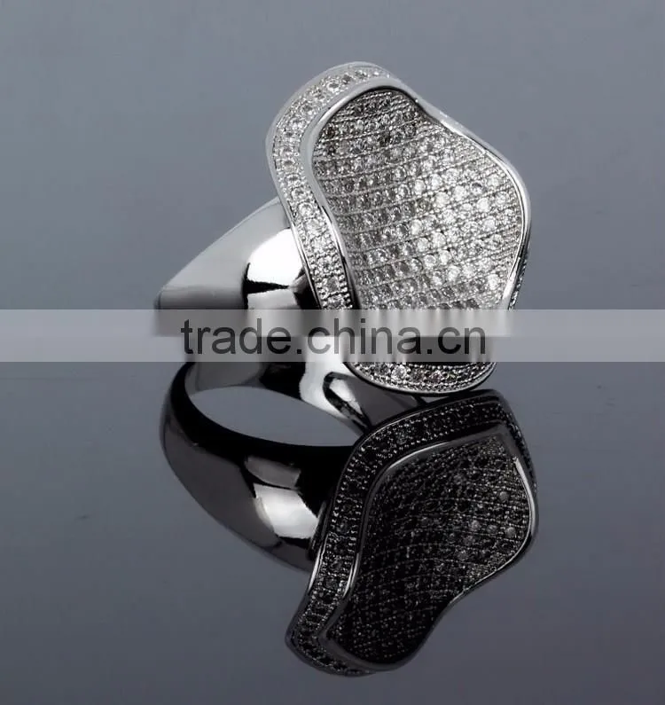 Unique Round Shape Party Cubic Zirconia Women Luxury CZ Jewelry Wedding Ring