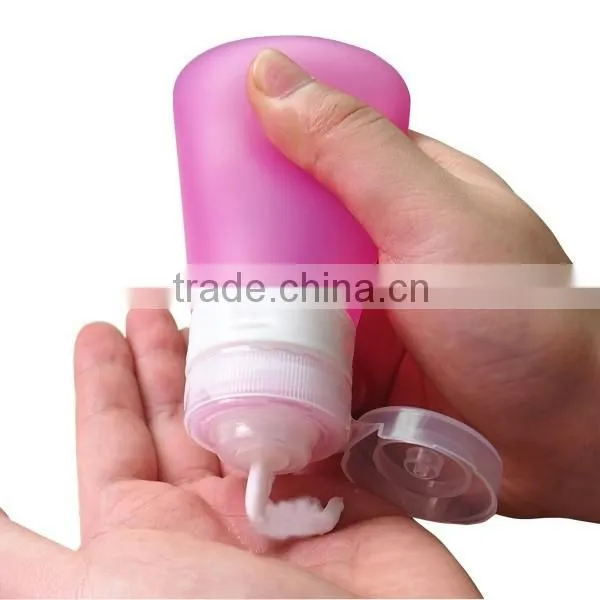 38ml 60ml silicone bottles with sucker for hand soap/shampoo, reuse silicone travel bottles